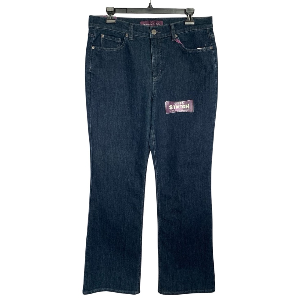 Gloria Vanderbilt Womens Size 14P Gabby Bootcut Jeans Dark Blue Wash High Rise